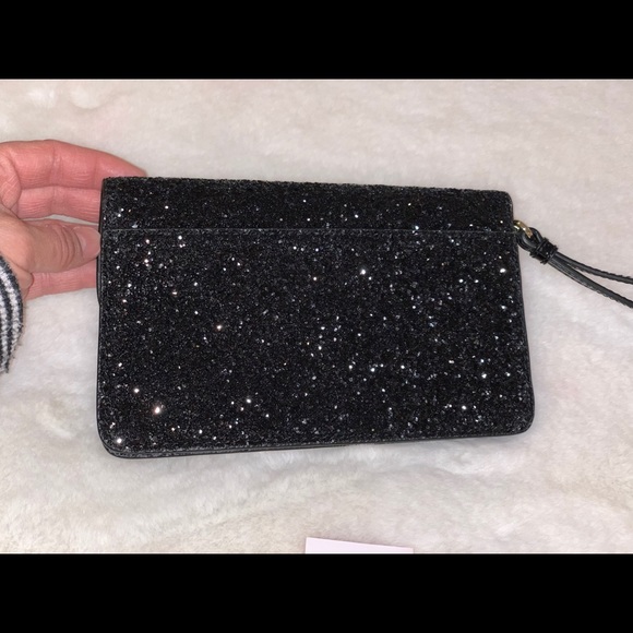BNWT Kate Spade Black Glitter odette wristlet - Picture 5 of 6